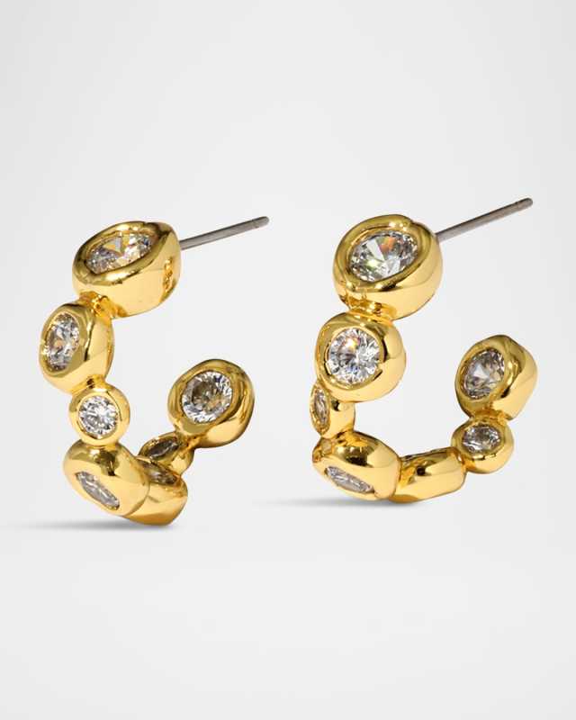 Asterales Gold CZ Small Hoop Earrings